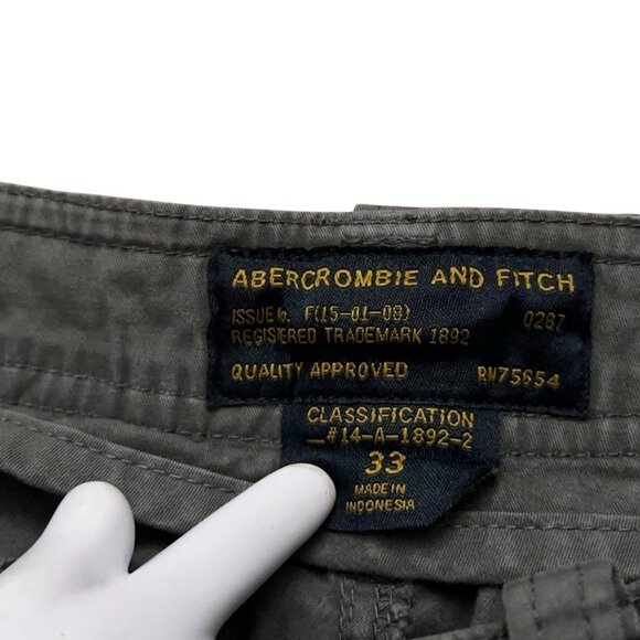 Abercrombie & Fitch Cargo Shorts Mens 33 Military Utility Belted Army Green - Picture 4 of 4